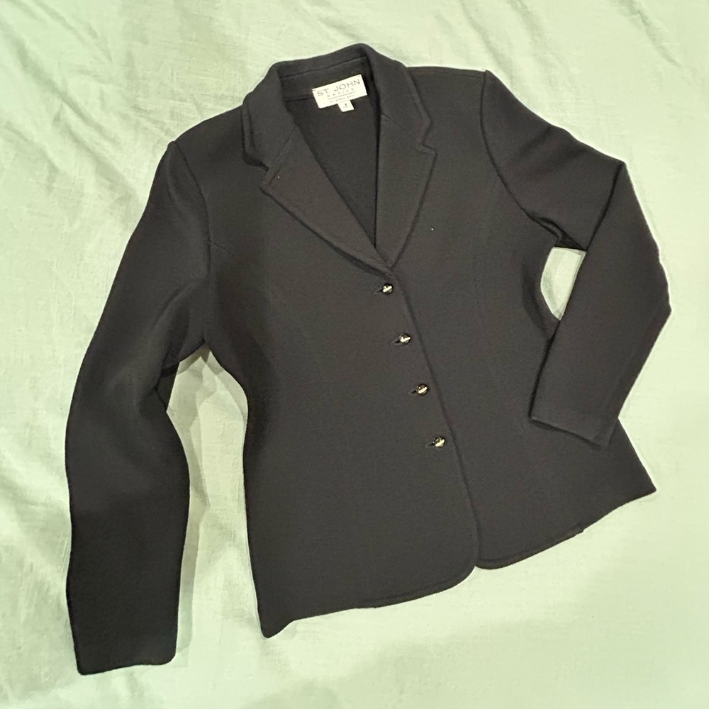 St. John Black knit Blazer Tailored Fit